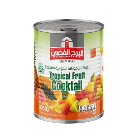 معلبات فواكي استوائية البرج الفضي 565 غ